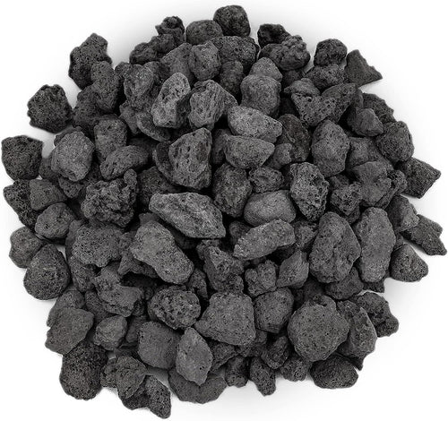 Black Lava Rock 10 Pounds 0.8-1.2'' Volcanic Lava Stones for Indoor Outdoor Fire Pits Fireplaces Gas Grill and Landscaping