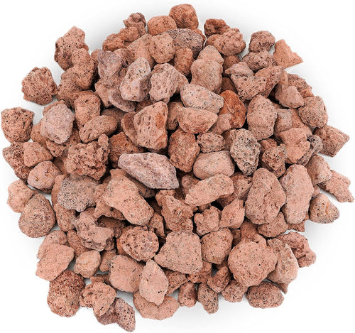 Red Lava Rock 10 Pounds 0.8-1.2'' Volcanic Lava Stones for Indoor Outdoor Fire Pits Fireplaces Gas Grill and Landscaping