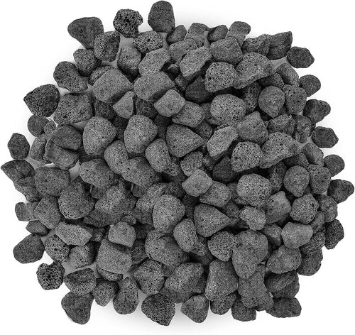 Black Premium Lava Rock 10 Pounds 1 - 2'' Volcanic Lava Stones Granules for Indoor Outdoor Fire Pits Fireplaces Gas Grill, Fish Tank and Landscaping