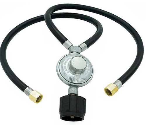 2 Feet Y-Splitter Low Pressure Regulator Double Hose Outlet Kit with Two Hose for Type1 QCC1 Propane Tank, Most LP/LPG Gas Grill and Propane Appliance