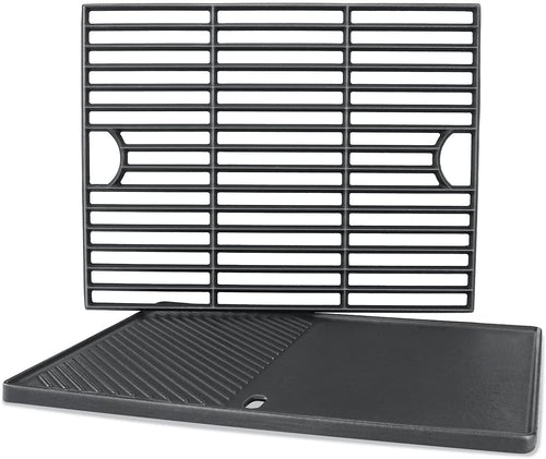 BBQ Grate + Griddle Plate Kit 17" x 26 1/2" for Nexgrill 720-0697, 720-0888, 720-0830H etc