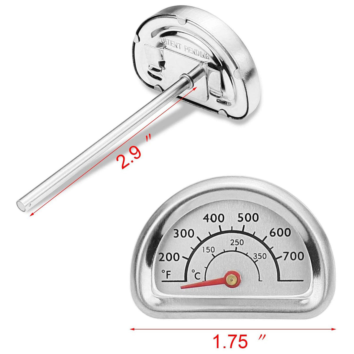 Char-Broil Thermometer Temperature Gauge 1 3/4" W x 1 3/16"H