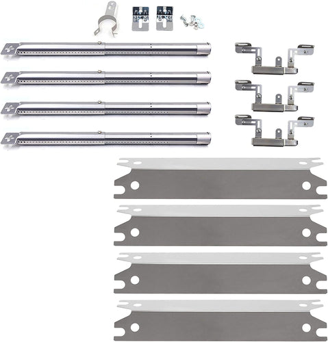 Stainless Steel Heat Plates, Burners and Carryover Tube Replacement Parts for Brinkmann 810-2410-S,810-3885-F, 810-3885-S, 810-9490-0 Gas Grill Models