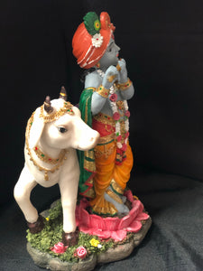 Krishna with Cow Deity 10" Murti