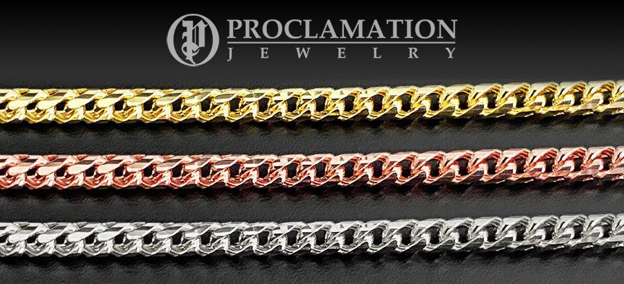 Proclamation Jewelry Men's Diamond Cut Franco Chain Necklace