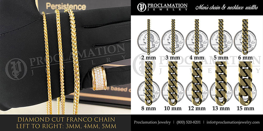 3mm Diamond Cut Franco Chain, 14K White Gold, Proclamation Jewelry 24 / Luxury Lobster Clasp