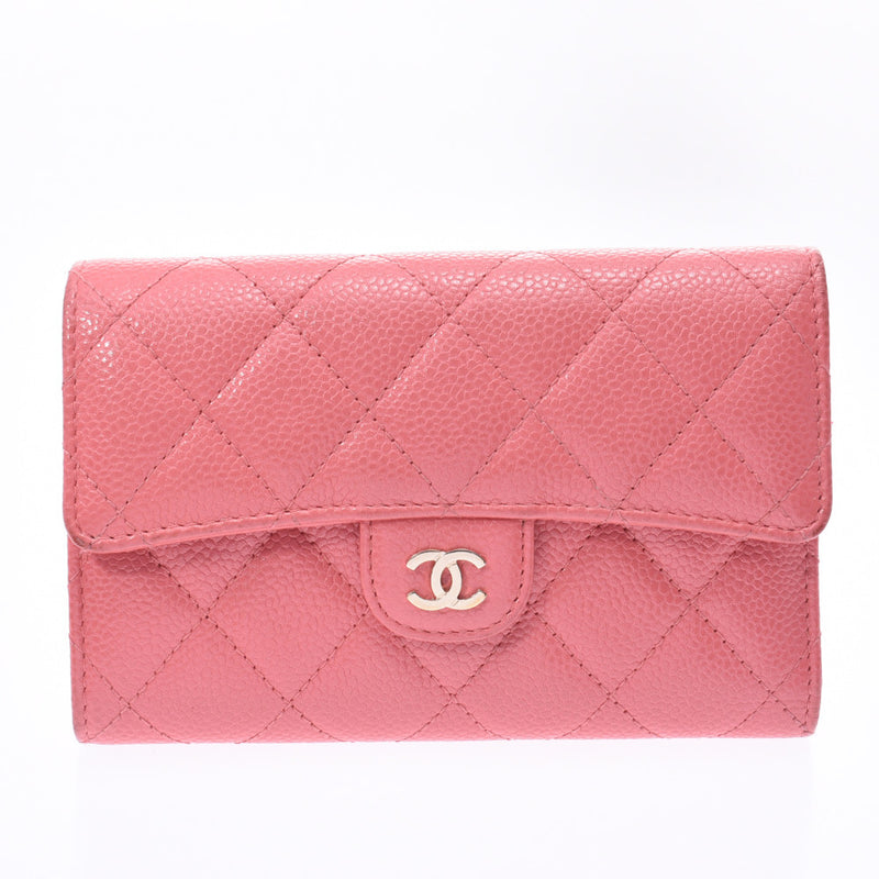 シャネルコンパクトウォレット ピンク レディース 三つ折り財布 Chanel 中古 銀蔵オンライン