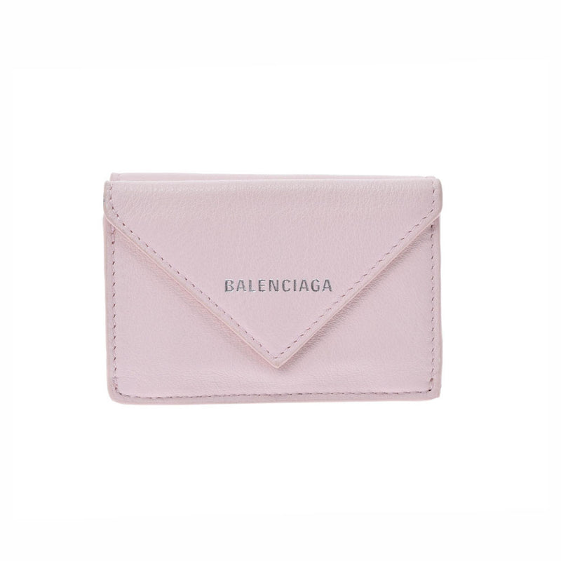 【未使用品！】BALENCIAGA ミニ三つ折り財布 ホワイト × ピンクバック