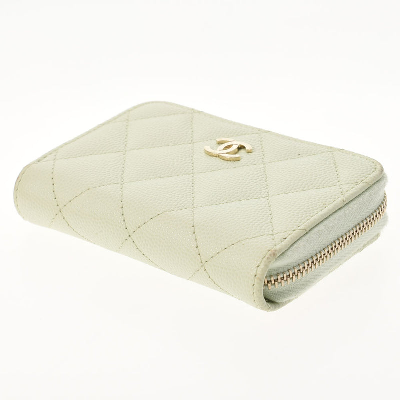 Chanelma Trasse Light Green Gold Bracket Ladies Coin Case A80799 CHANEL  used – 銀蔵オンライン