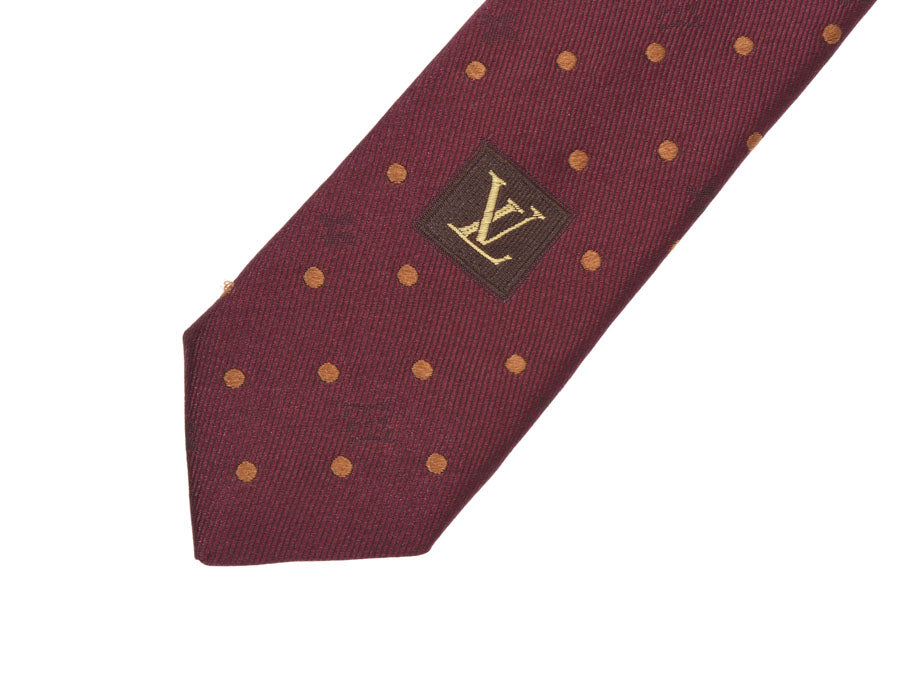 Louis Vuitton tie dot pattern engine type men's silk 100% AB rank LOUI ...