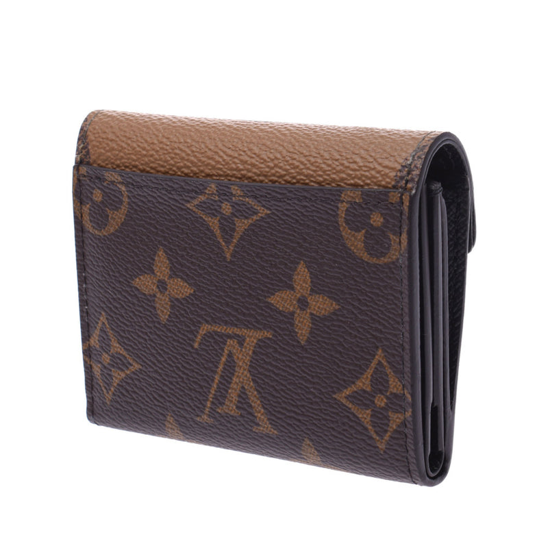 Louis Viton Reverse Portfoille Zoe 14145 Brown Unisex Monogram Canvas Three Folded Wallets