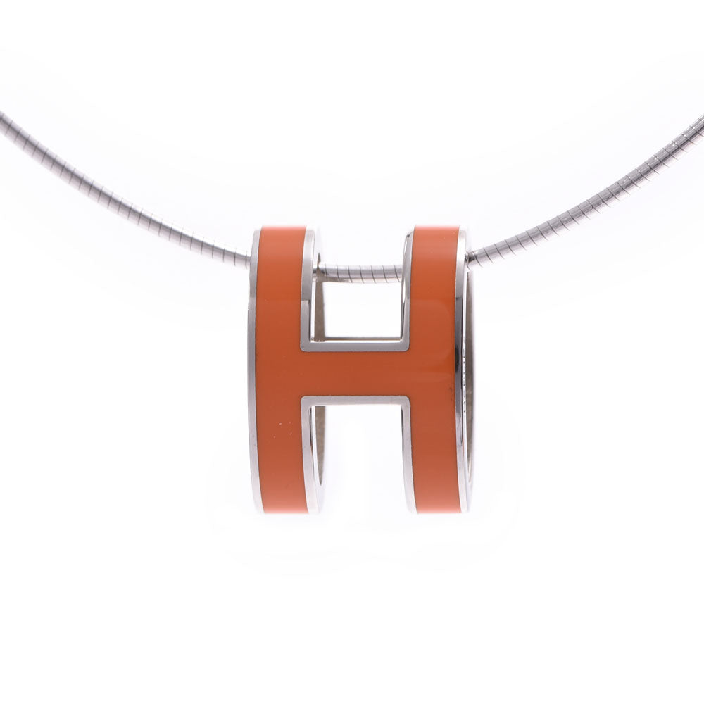 HERMES エルメス ネックレス ポップアッシュ H ロゴ オレンジ