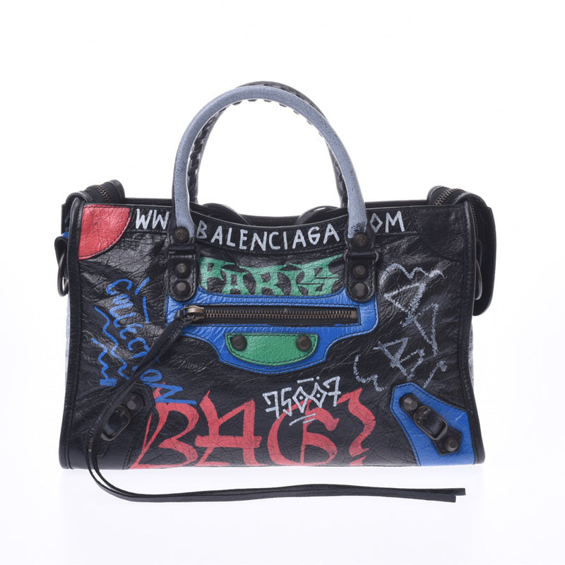 バレンシアガグラフィティクラシックシティ 2WAY bag black unisex