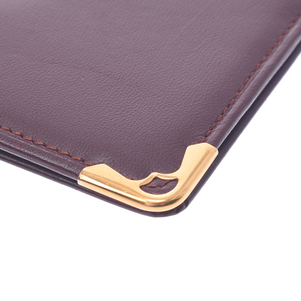 Cartier Mast Bi-Fold Wallet with Money Clip Bordeaux Unisex Leather ...