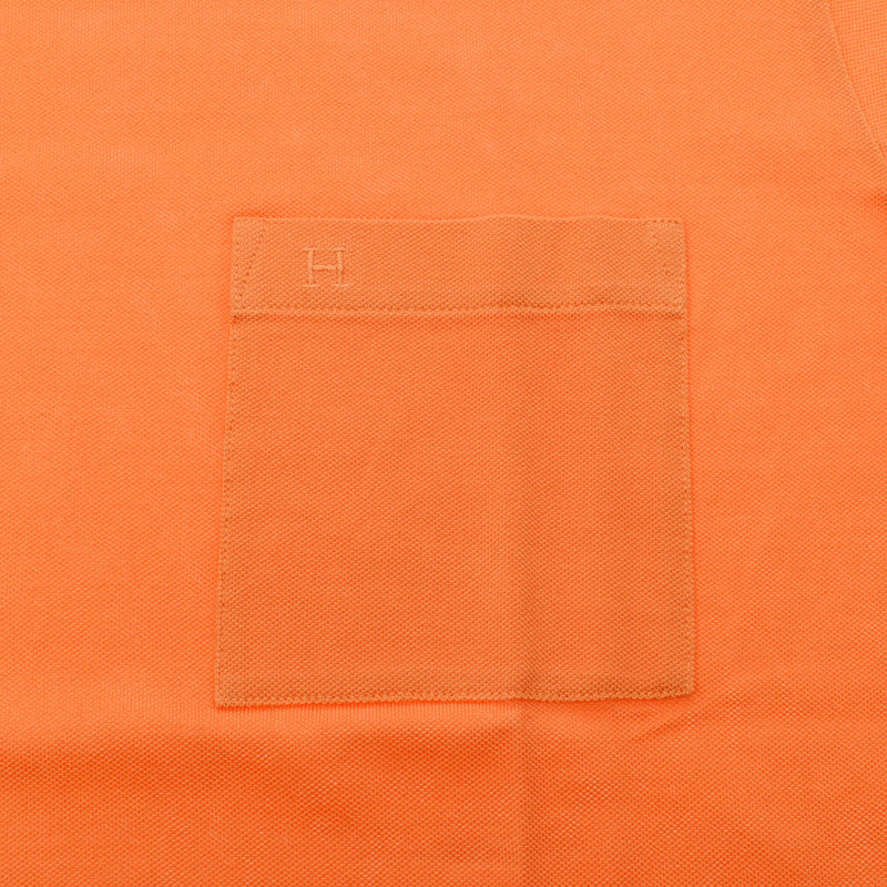 エルメスクールネック ポケット Tシャツ オレンジ メンズ 半袖シャツ