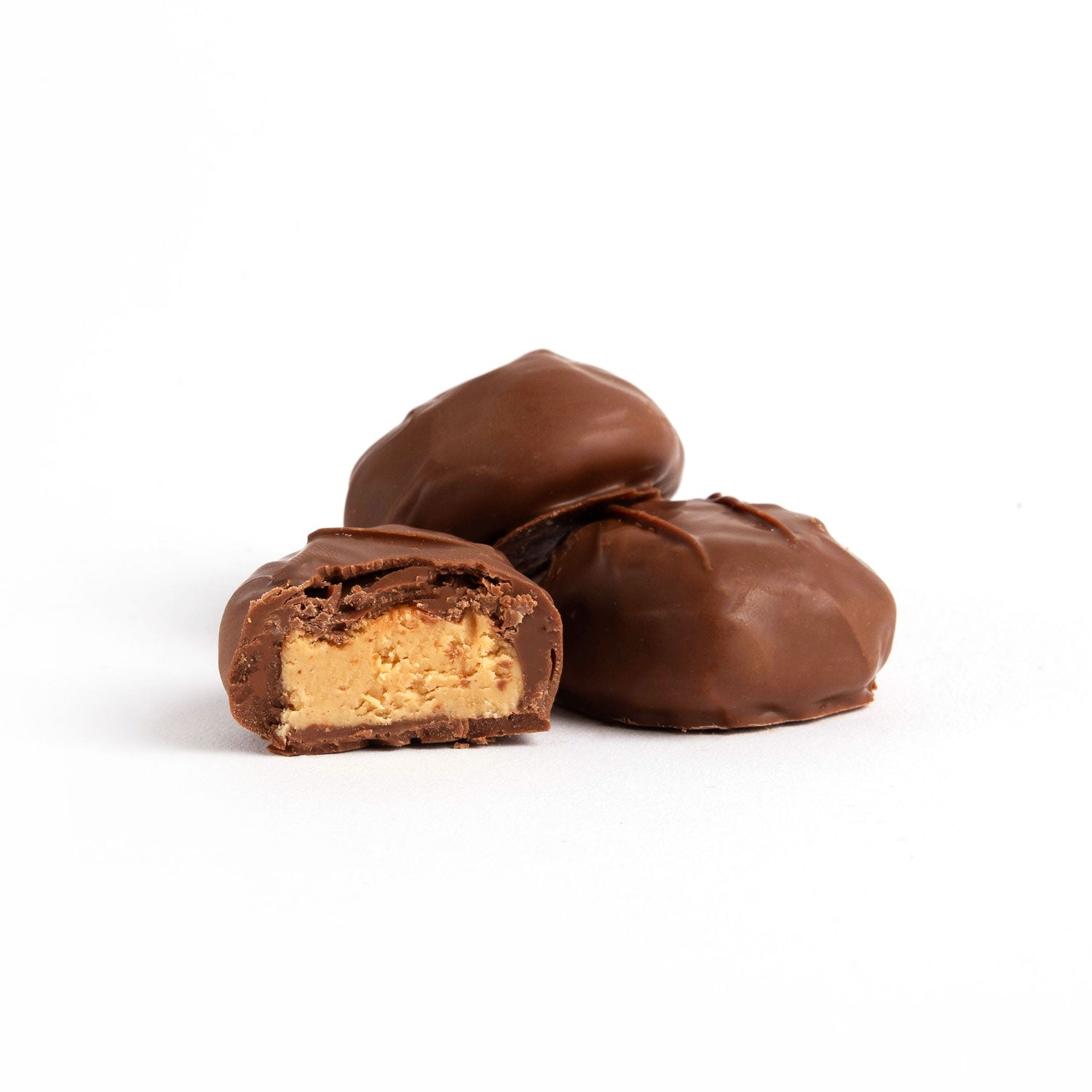 Product photo of milk chocolate peanut butter creams.