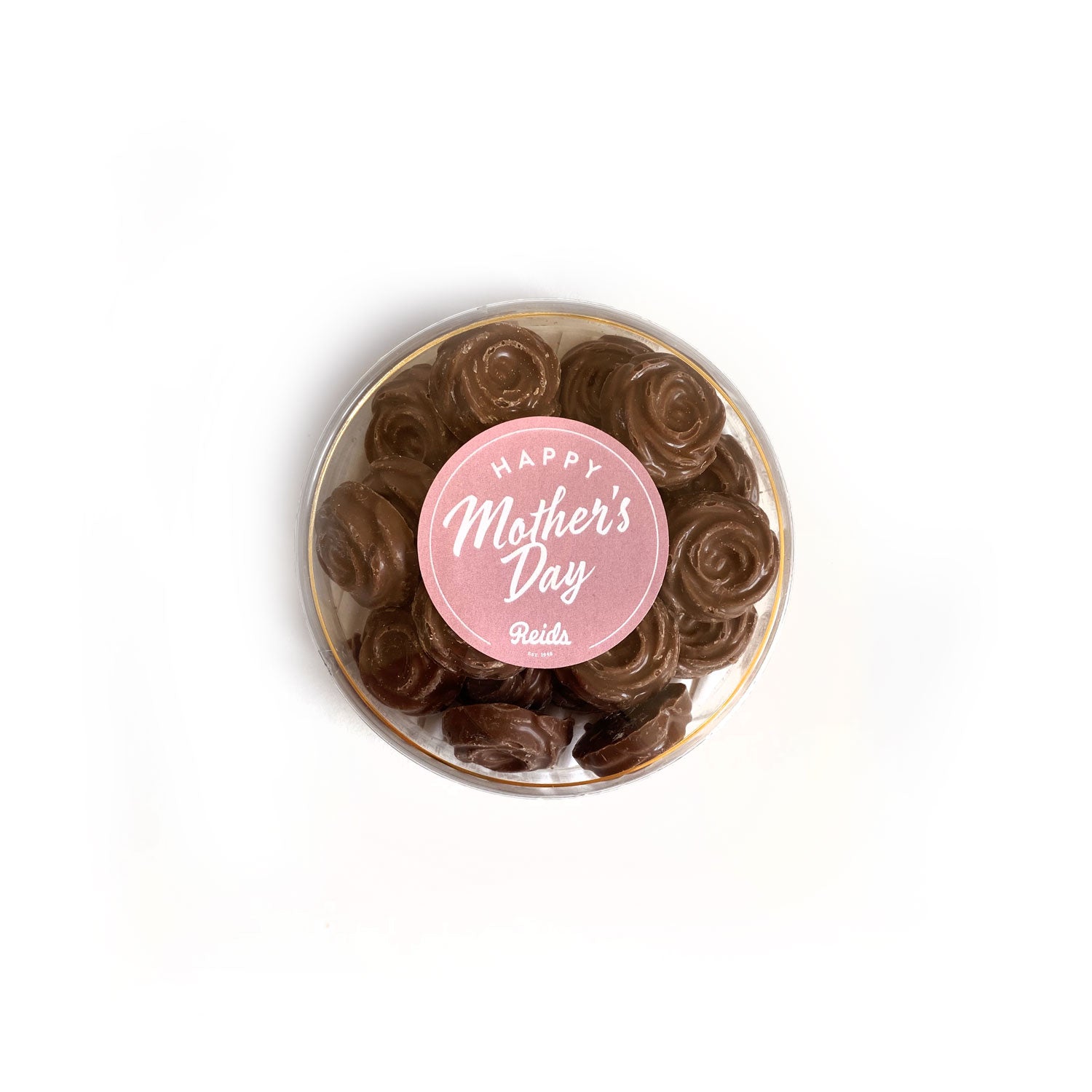 115g of milk chocolate rosebuds with a happy mother's day sticker
