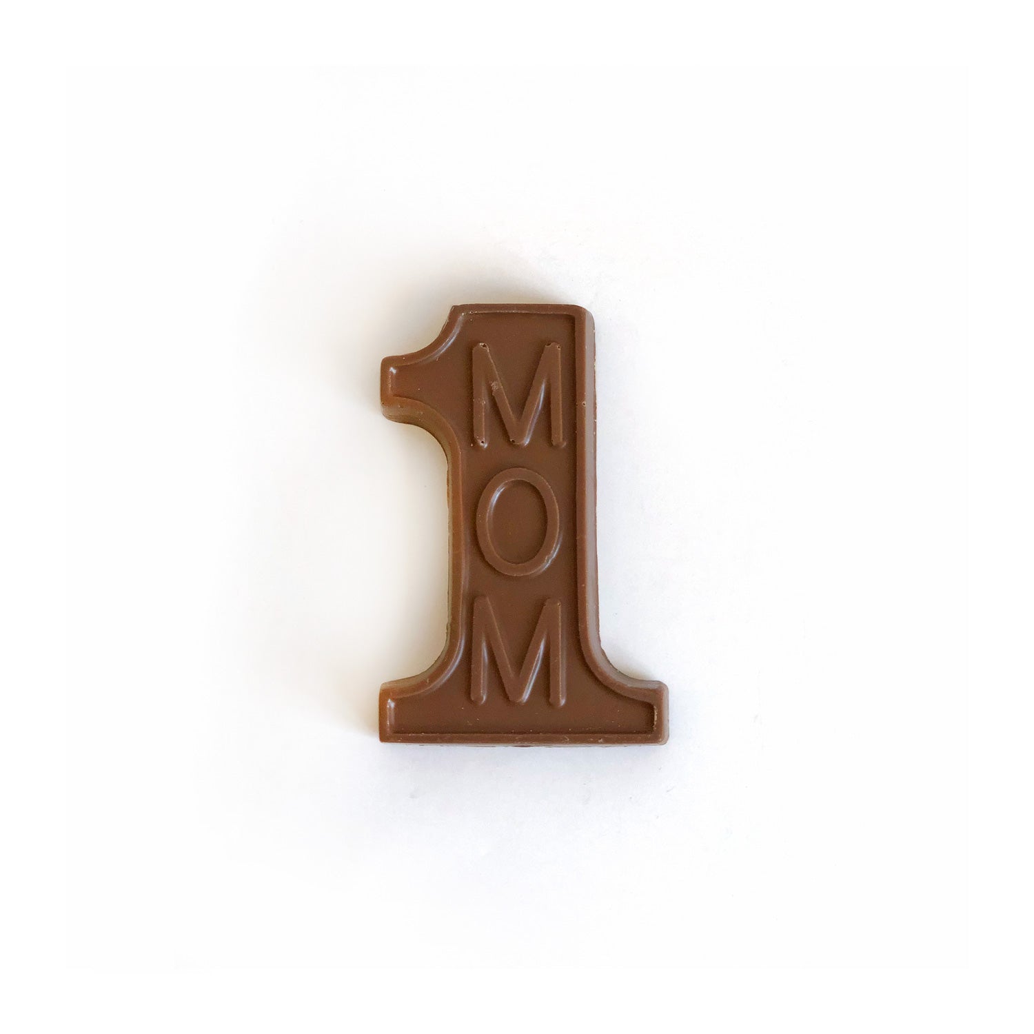 A big chocolate 1 with mom lettered within.