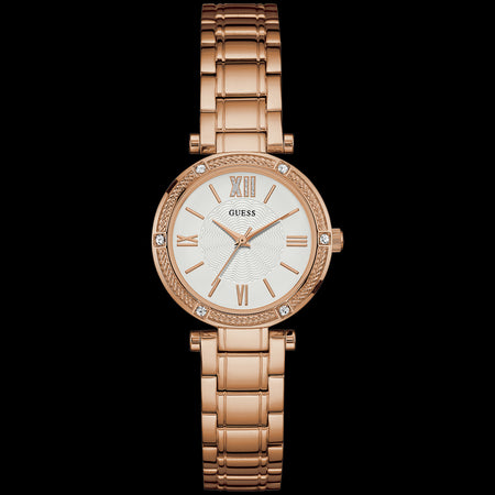Guess Park Avenue South Gold Ladies Watch – Silver Steel