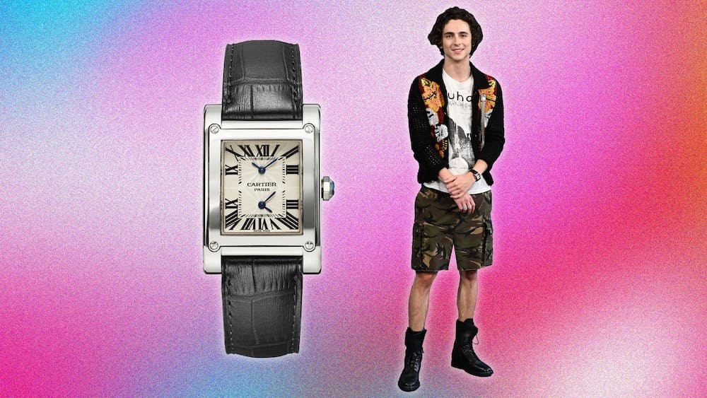 Timothée Chalamet สวมใส่ Cartier Tank à Vis