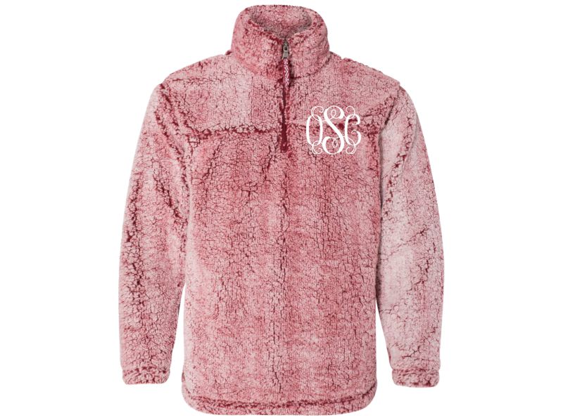 sherpa pullover with initials
