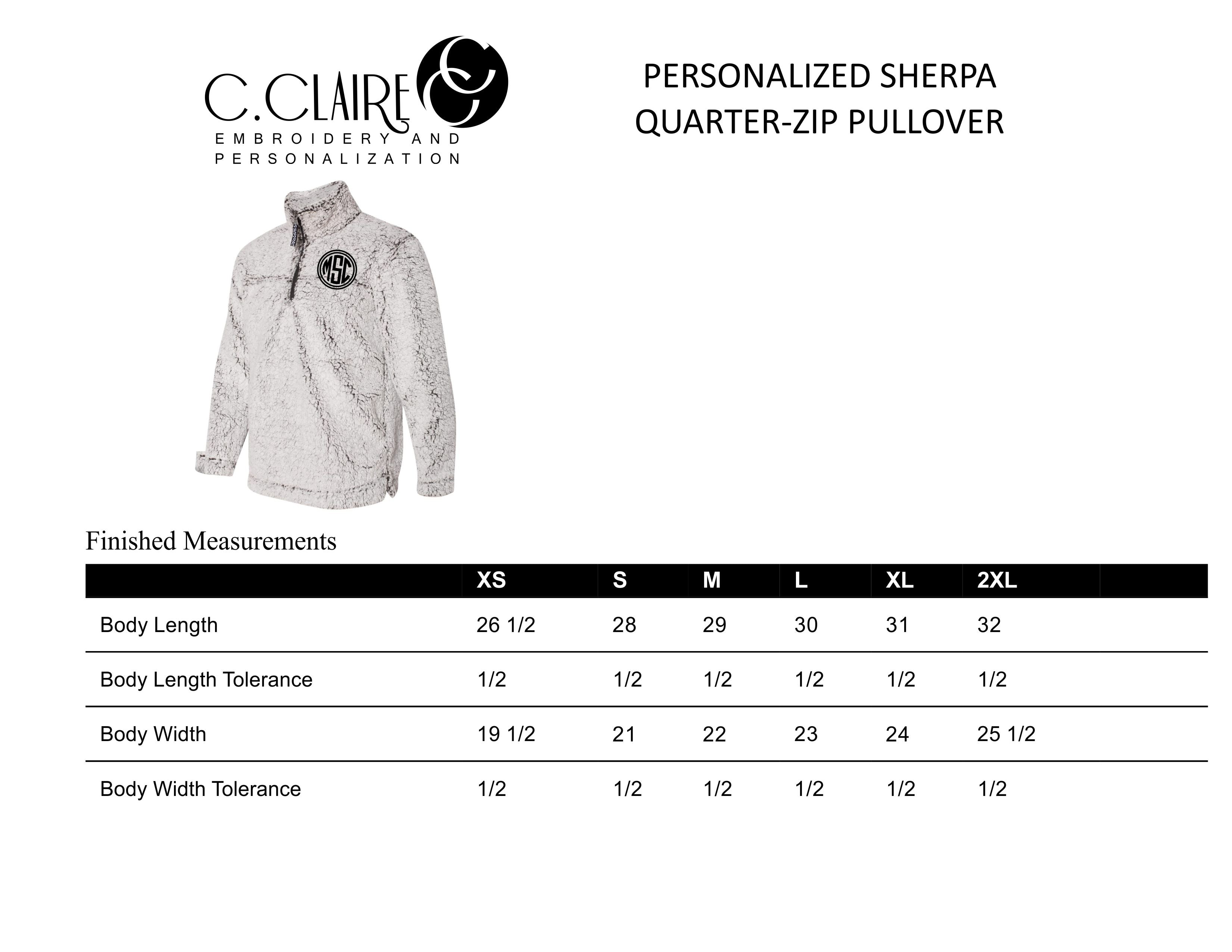 personalized sherpa pullover