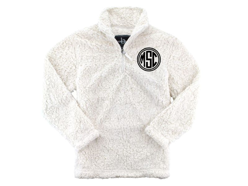 personalized sherpa pullover