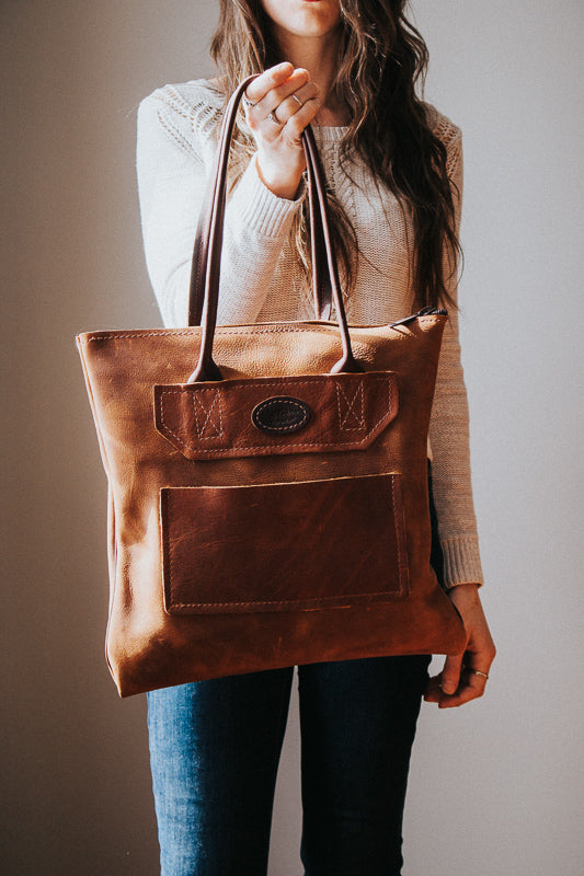 saddle tote bag