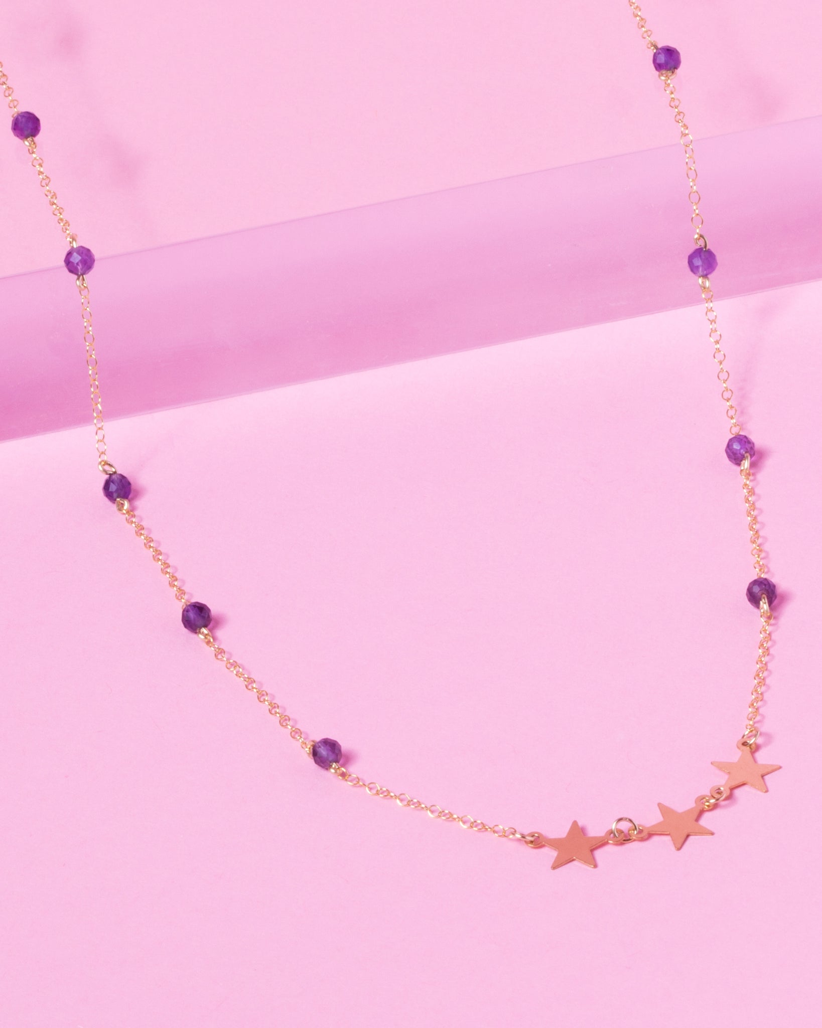 AMETHYST SHOOTING STAR 14K GOLD FILLED NECKLACE - Gold Clover Company