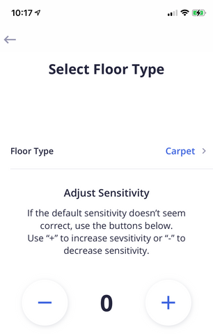 PupPod Rocker floor type sensitivity adjustment