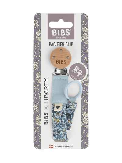 BIBS x Liberty Pacifier Clip Chamomile Lawn Baby Blue - Baby Blue