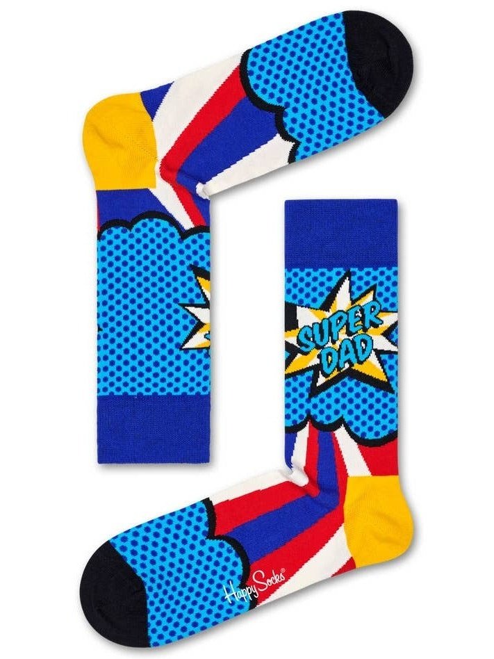  TilbehørHappy Socks Super Dad Sokker - Flerfarget