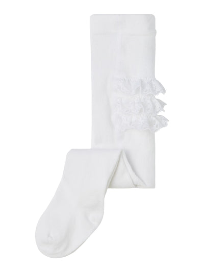 Opagna strømpebukse med blonder - hvit