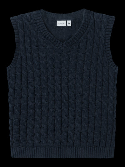 RUSO KNIT SLIPOVER VEST - Dark Sapphire