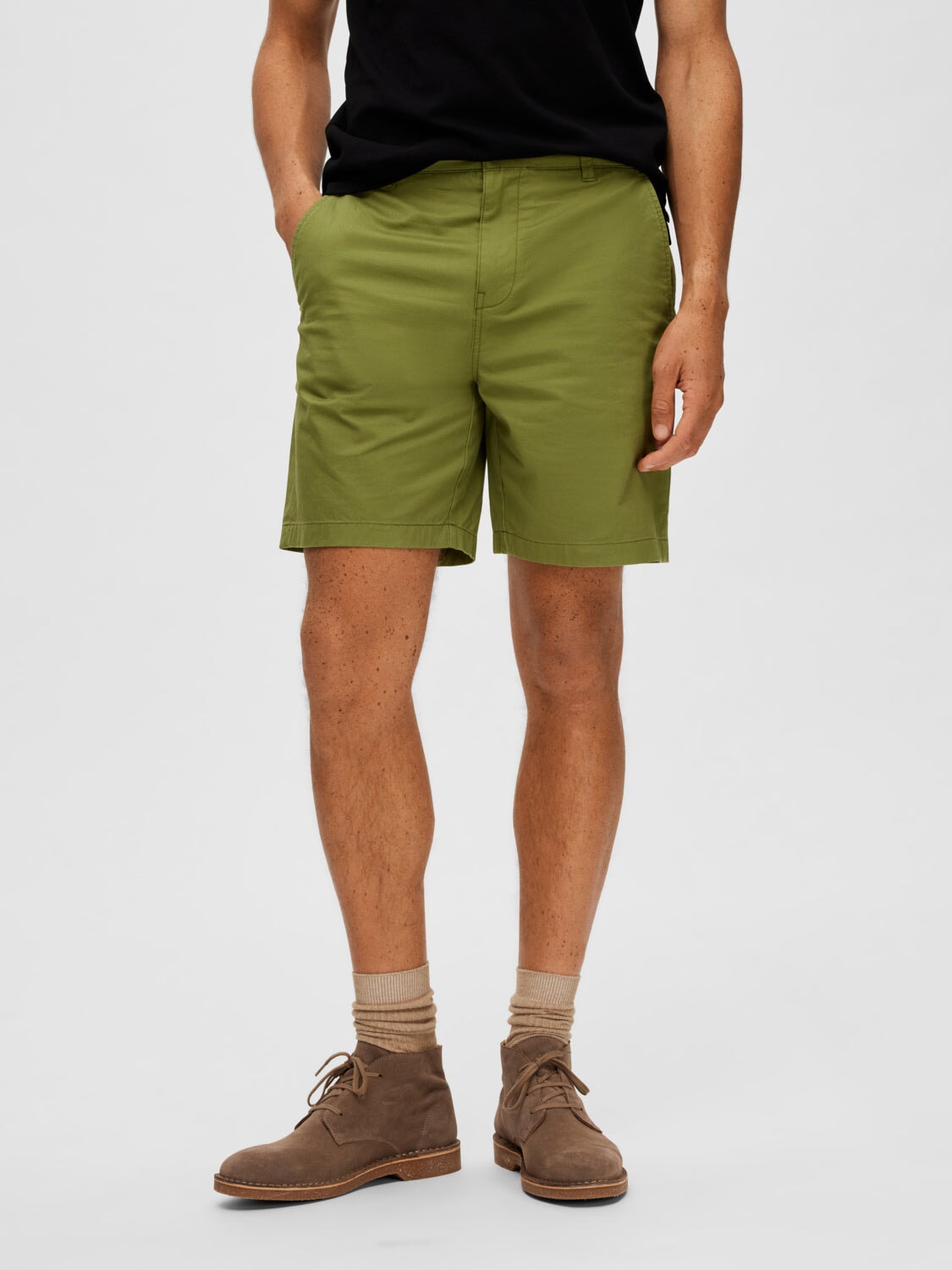  ShortsSelected Homme Comfort Flex Shorts - Olive Branch