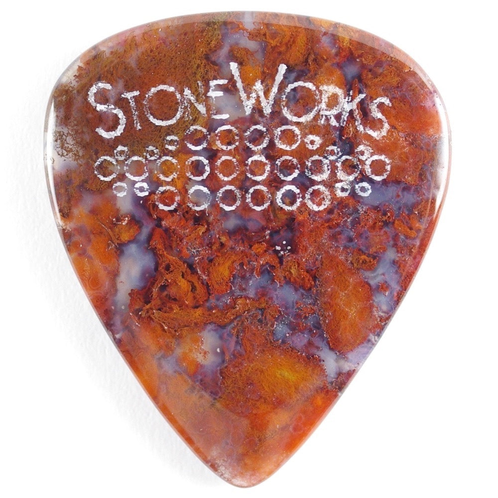 Red Moss Agate - Stone Guitar Pick – StoneWorks Picks