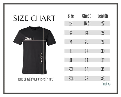 Shirt Size Charts – SS Vinyl, Sublimation, and More