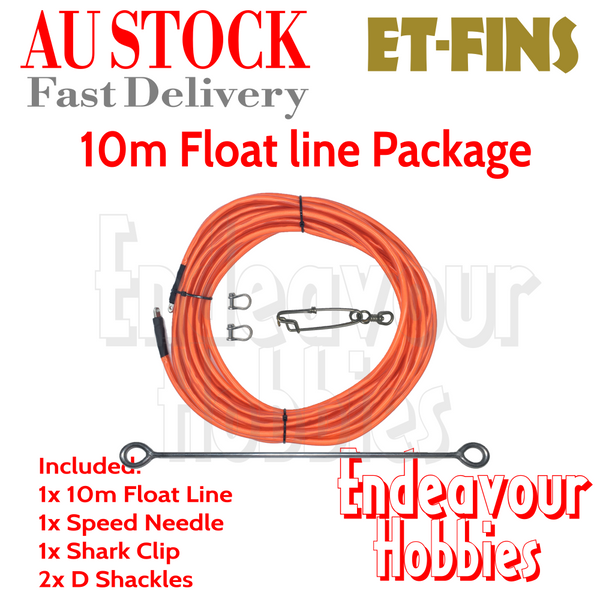 ET-FINS Spearfishing Float Line 10m with Speed Needle, Clips, AU Stock –  Endeavour Trades Pty Ltd