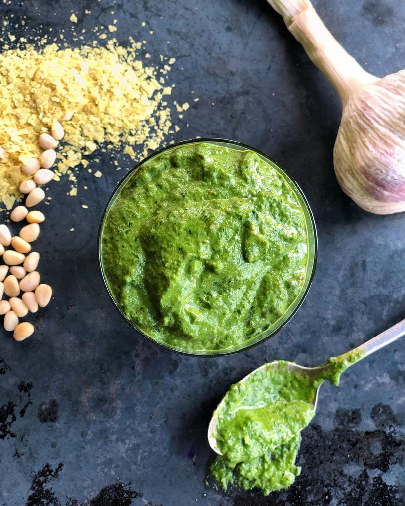 photo of pesto recipe by @montrealvegan