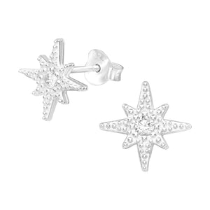 Sterling Silver Northern Star Stud Earrings
