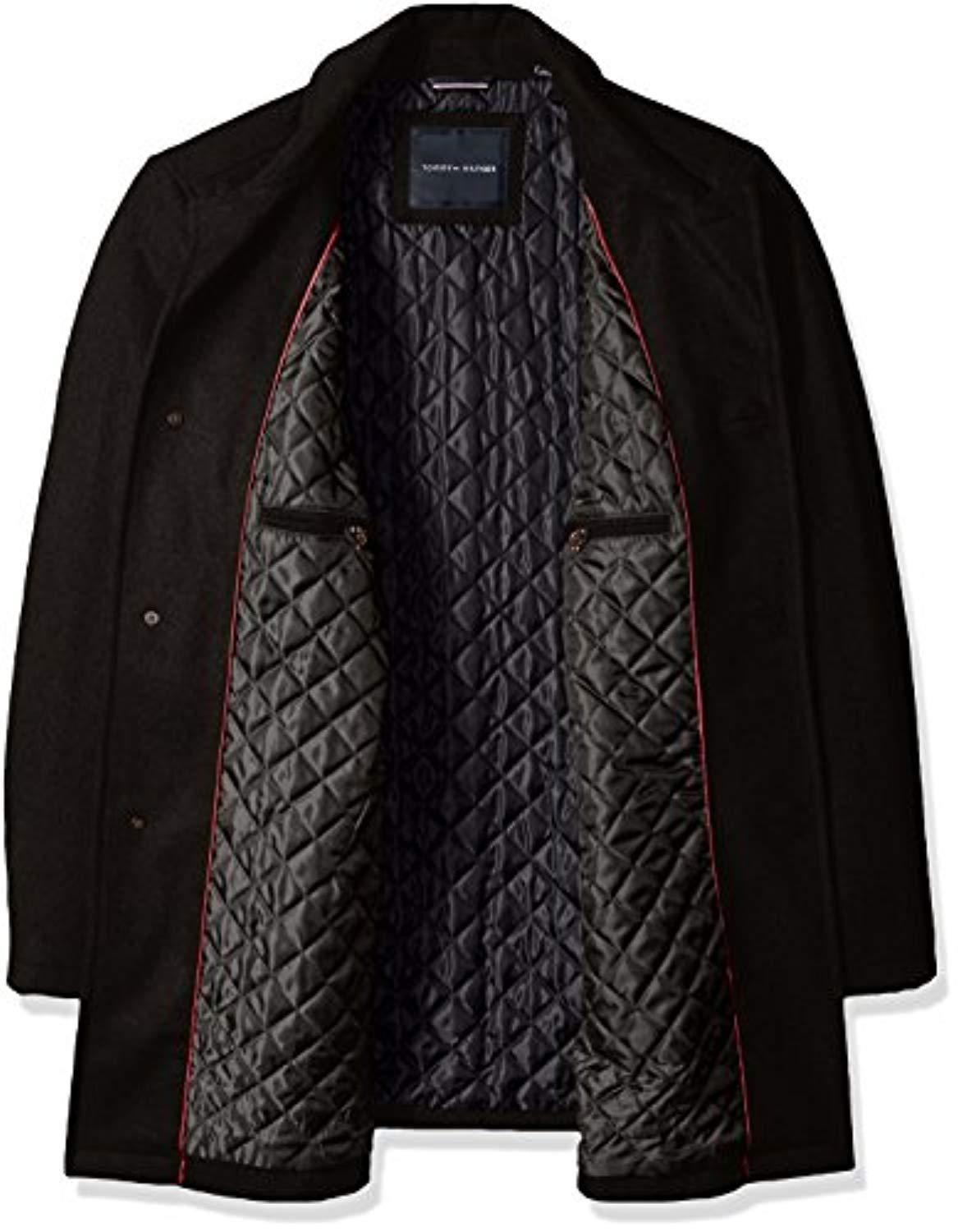 tommy hilfiger men's wool melton walking coat