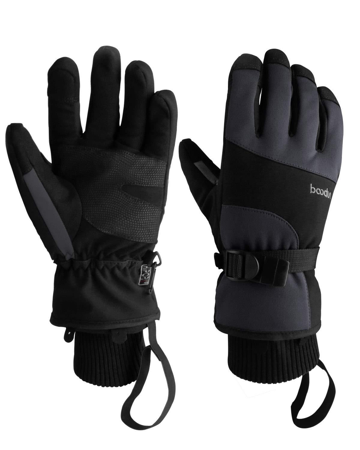 Cycling Snowboarding 3-Finger Mittens Men Women Winter Warm Gloves with Touchscreen for Cold Winter Skiing Waterproof Cold Weather Gloves Venoro Ski Gloves