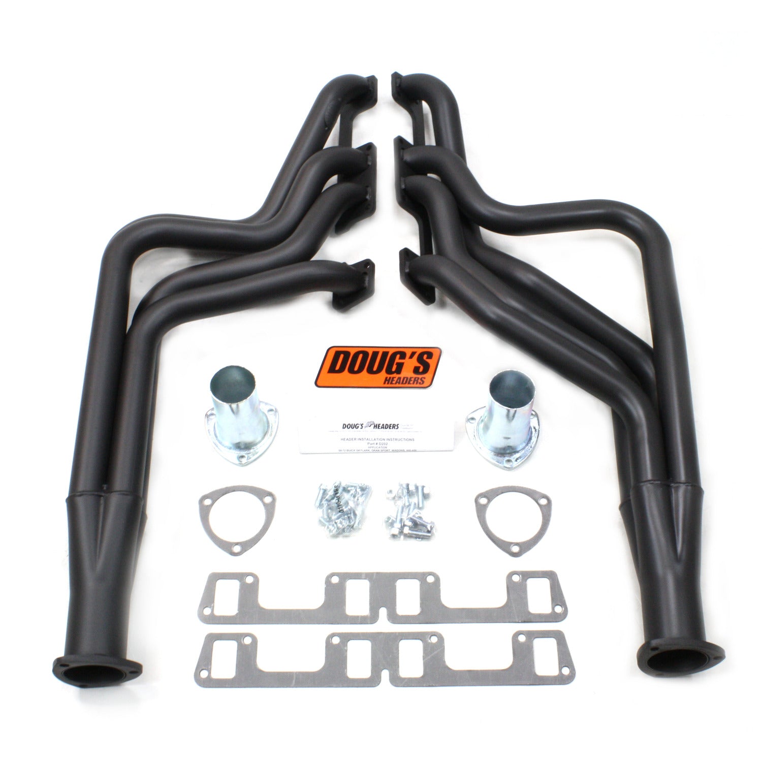 Doug's Headers D202-B 1 7/8" 4-Tube Full Length Header Buick Skylark 400-455 68-72 Hi-Temp Black Coating