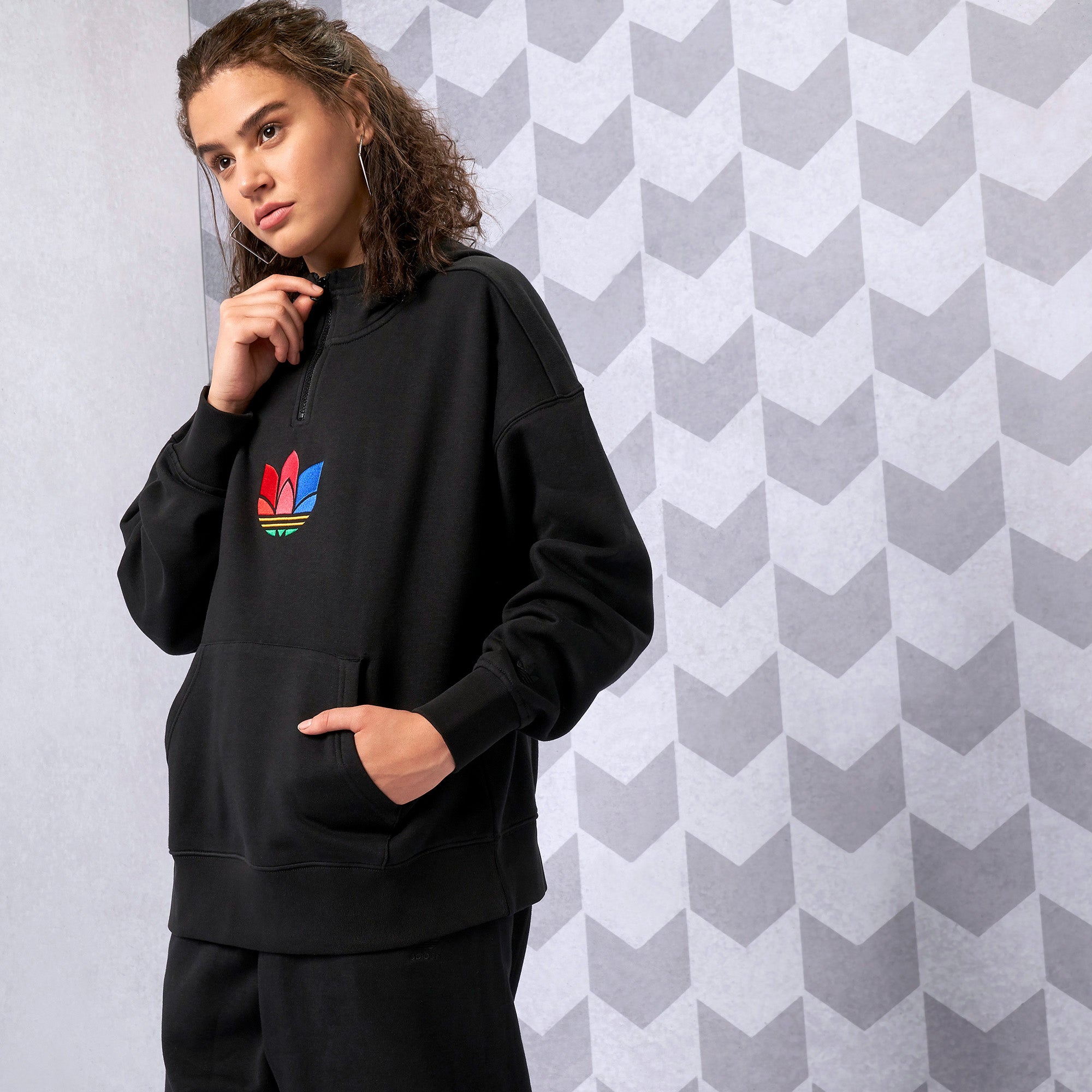 adicolor trefoil recycled fleece hoodie