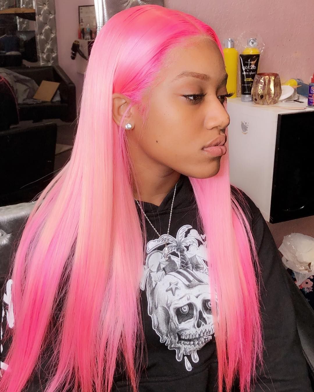 cotton candy colored wig