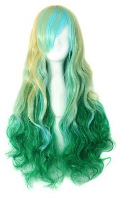 short dark green wig