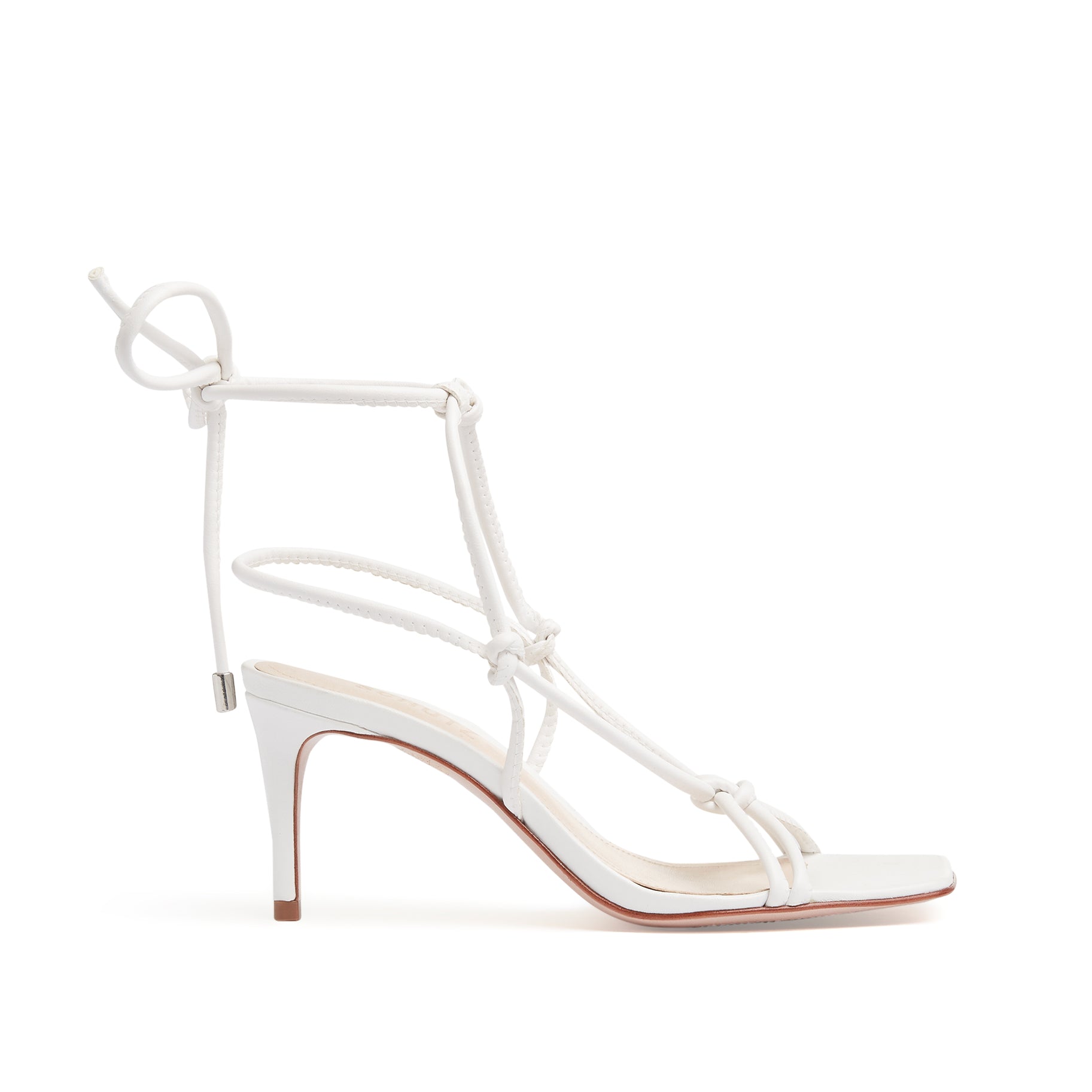 white leather strappy sandals