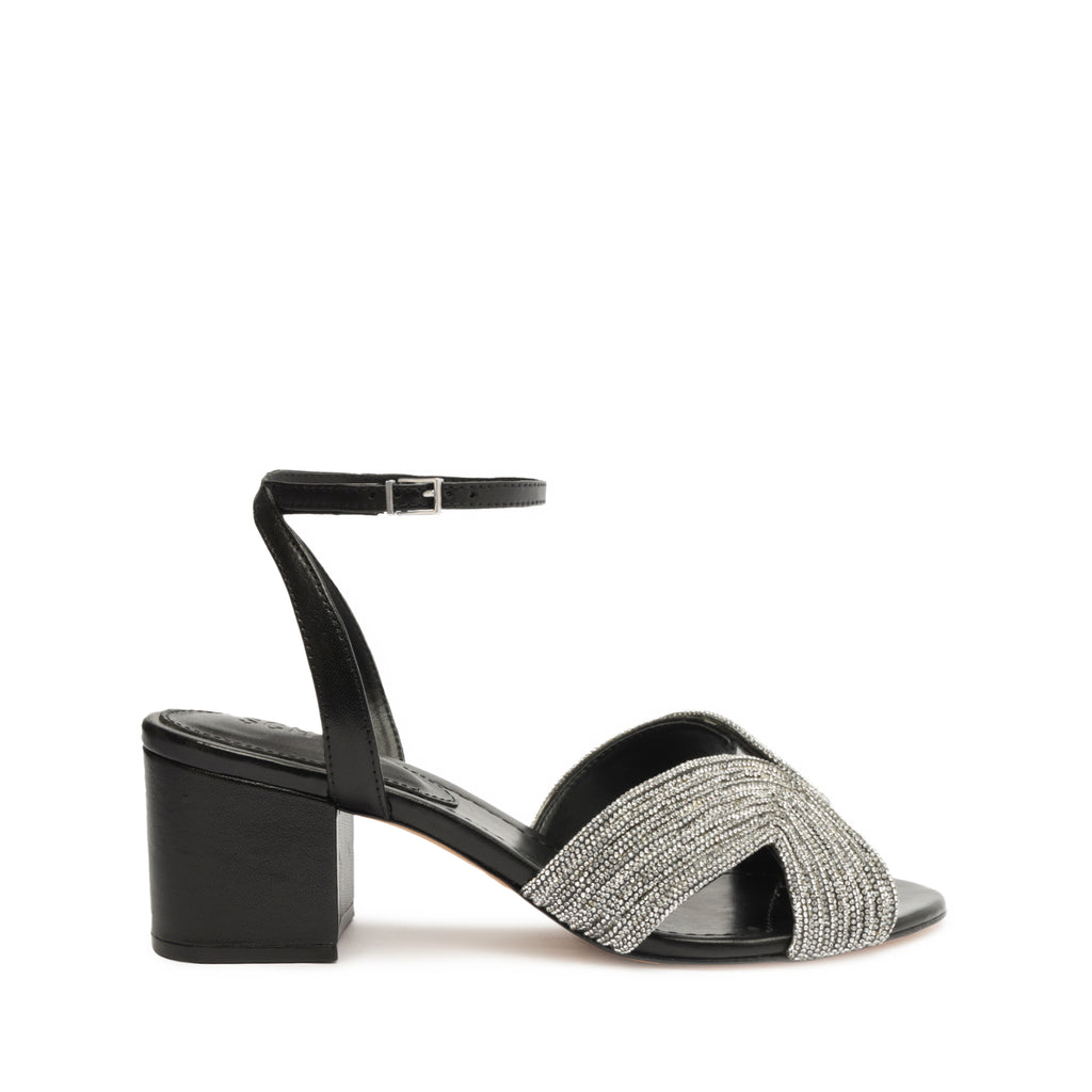 Schutz Hattie Mid Block Leather Sandal