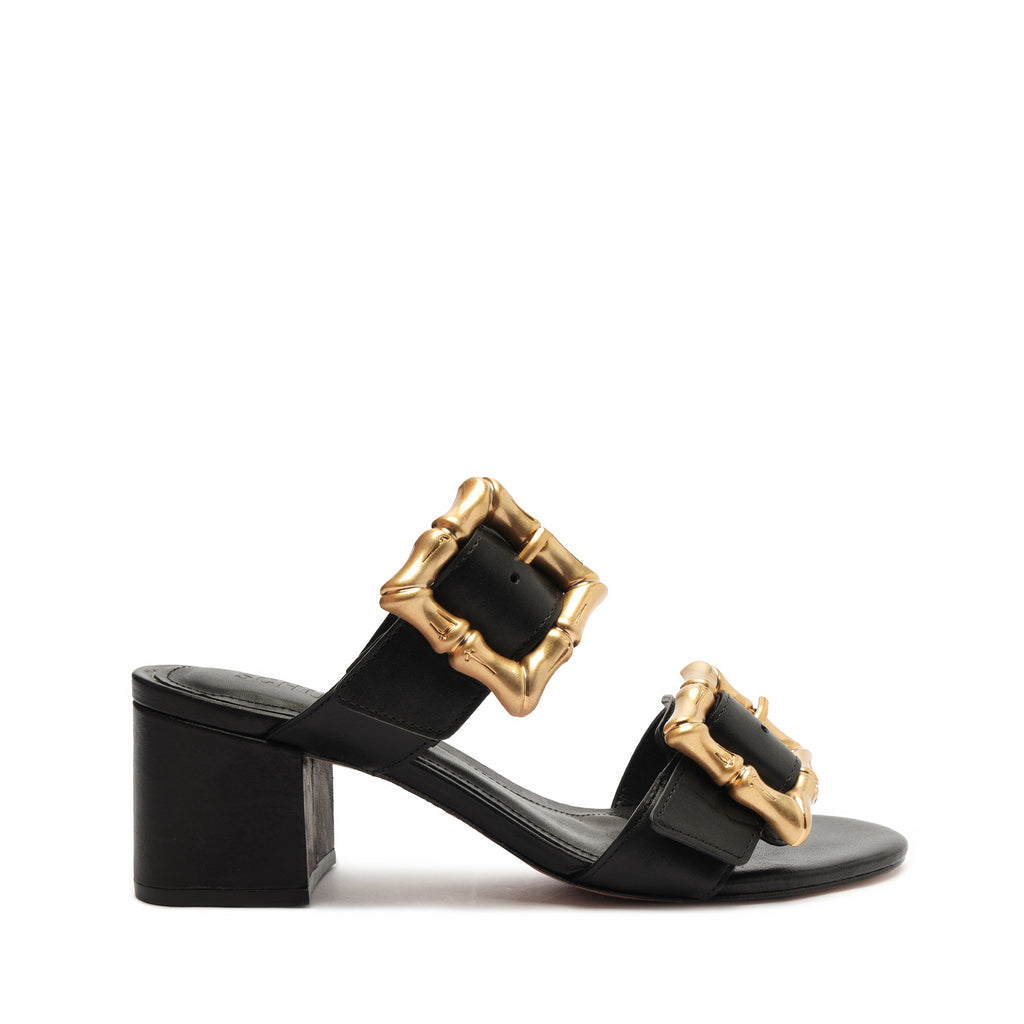 Schutz Enola Mid Block Atanado Leather Sandal