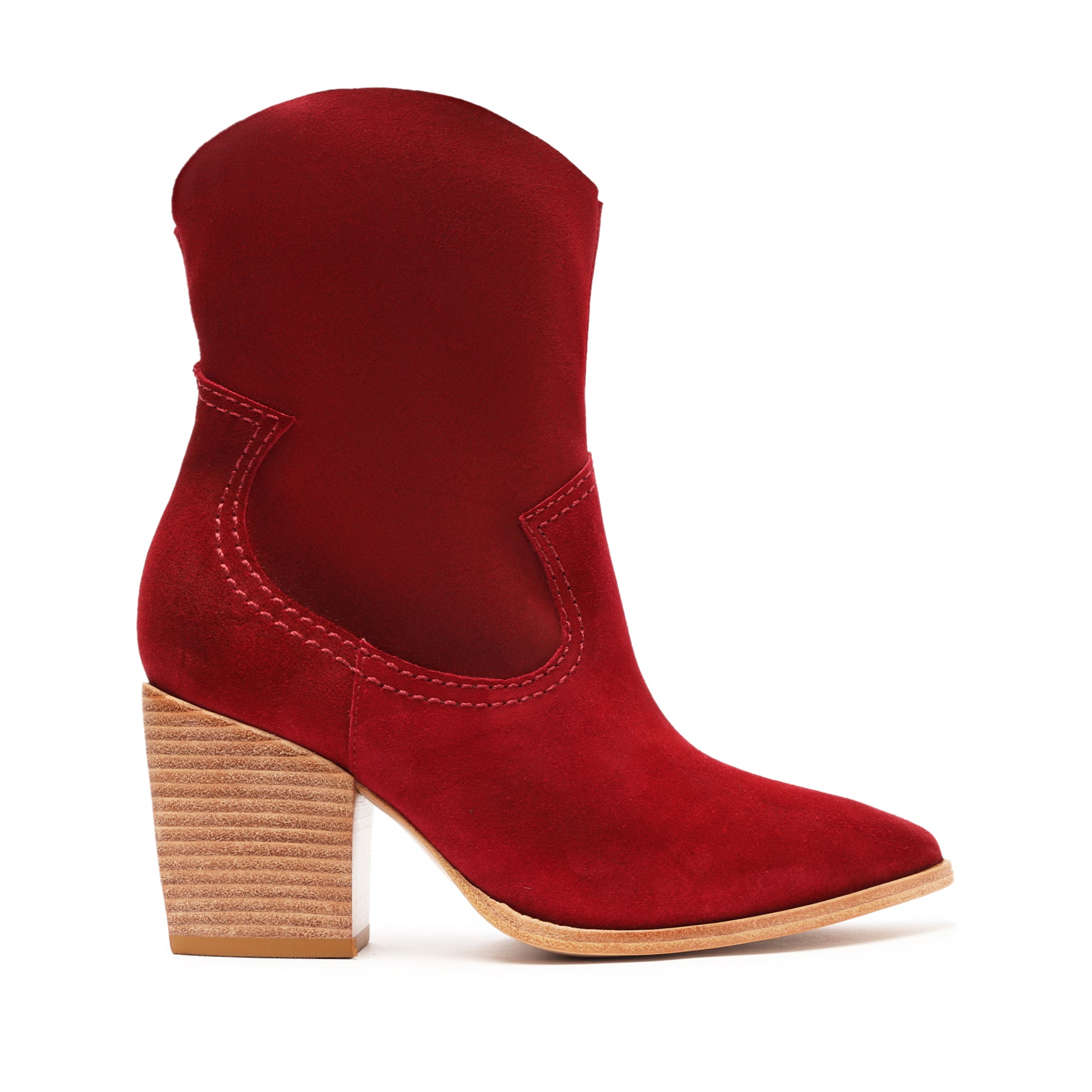 Schutz Tessie Suede Bootie In Red